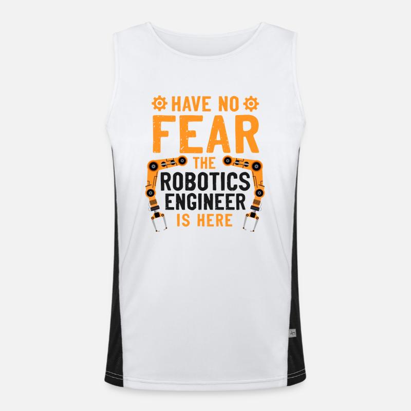 Robot Robotics Engineer Vintage Funktionelles Kontrast-Tank Top für Männer 
