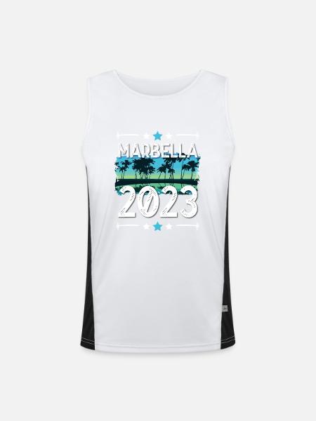 Marbella 2023 - Men's Functional Contrast Tank Top  - white/black
