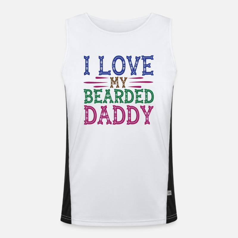 Father beard bearded with beard full beard husband Men's Functional Contrast Tank Top 