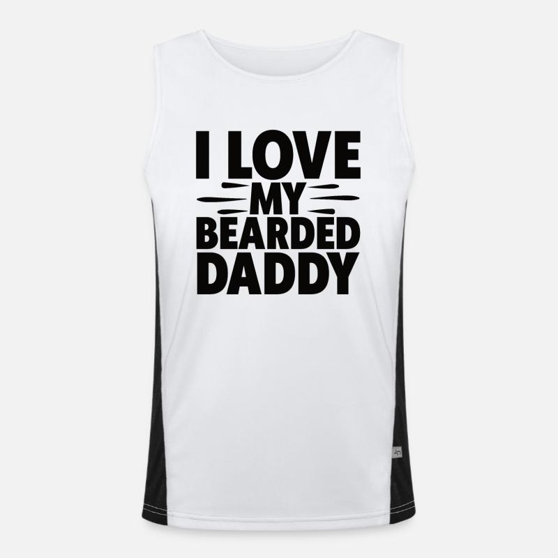 Father beard bearded with beard full beard husband Men's Functional Contrast Tank Top 
