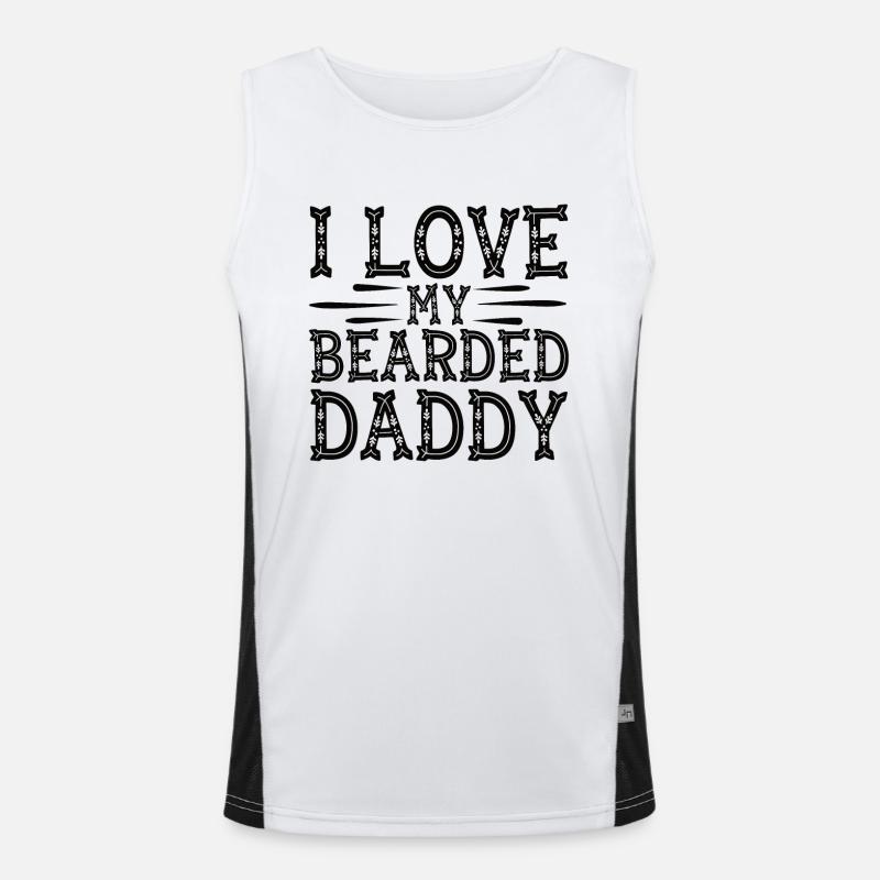 Father beard bearded with beard full beard husband Men's Functional Contrast Tank Top 