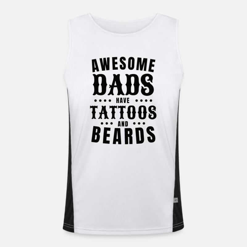 Vater Tattoo Bart Ehemann Papa Legende Funktionelles Kontrast-Tank Top für Männer 