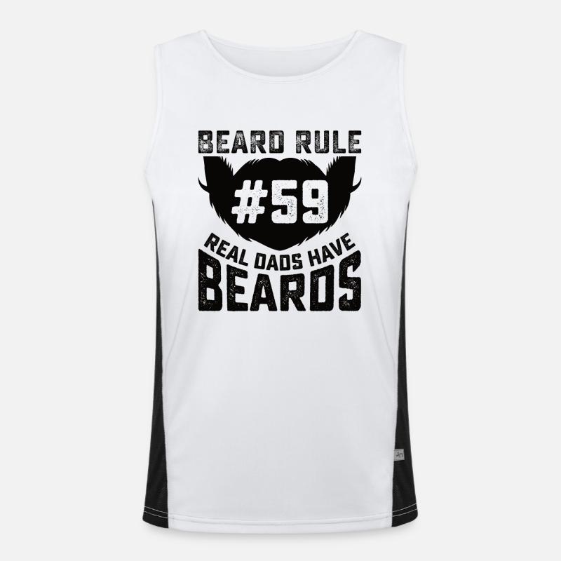 Father beard bearded with beard full beard husband Men's Functional Contrast Tank Top 