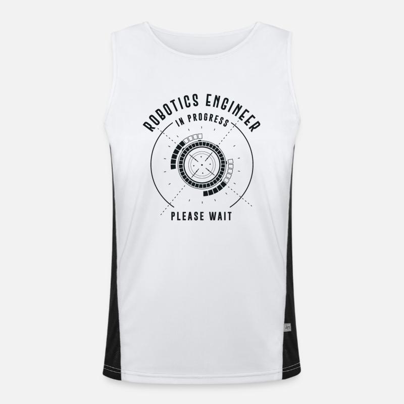 Robot Robotics Engineer Robotics - Men's Functional Contrast Tank Top  - white/black