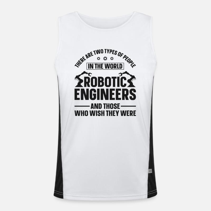 Robot Robotics Engineer There Are - Men's Functional Contrast Tank Top - white/black