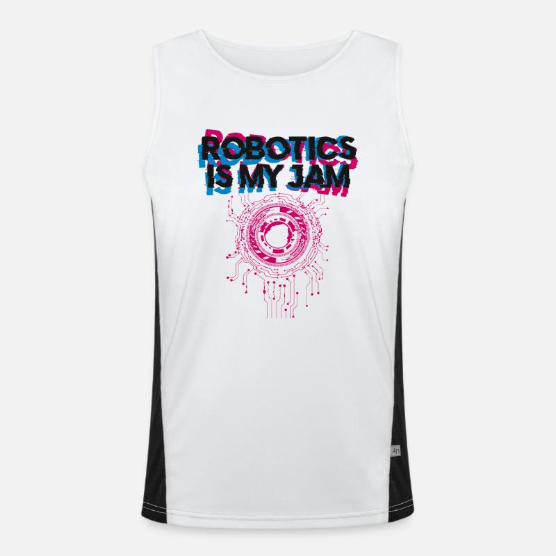 Robot Robotics Engineer Robotics - Men's Functional Contrast Tank Top  - white/black