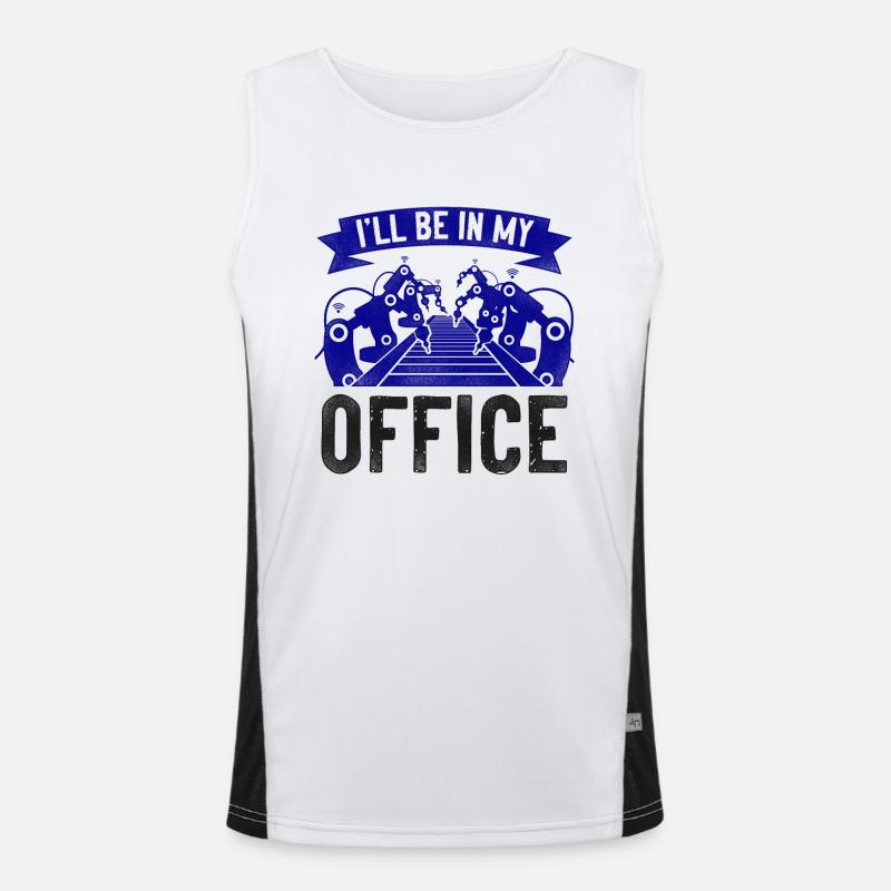 Robot Robotics Engineer Vintage Funktionelles Kontrast-Tank Top für Männer 