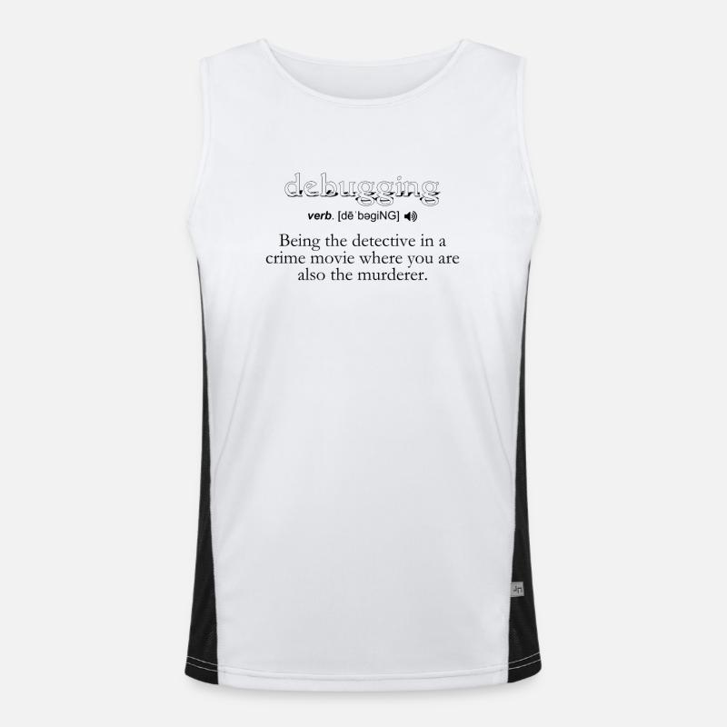 Debugging Definition - Computer Science Programmer Men's Functional Contrast Tank Top 