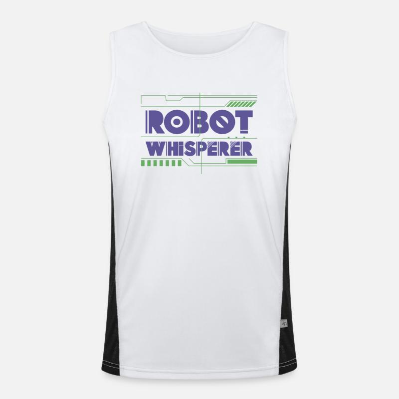 Robot Robotics Engineer Robot - Men's Functional Contrast Tank Top  - white/black