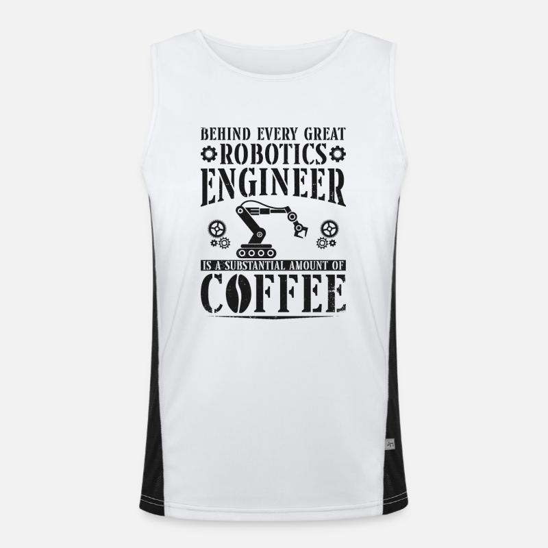 Robot Robotics Engineer Coffee Funktionelles Kontrast-Tank Top für Männer 