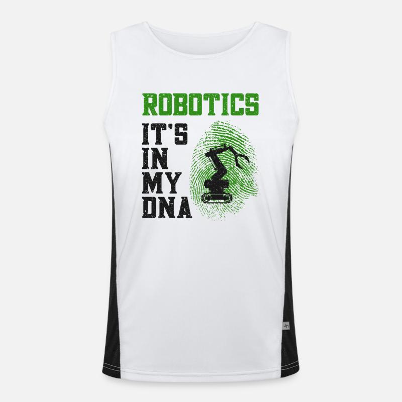 Robot Robotics Engineer Robotics - Men's Functional Contrast Tank Top  - white/black