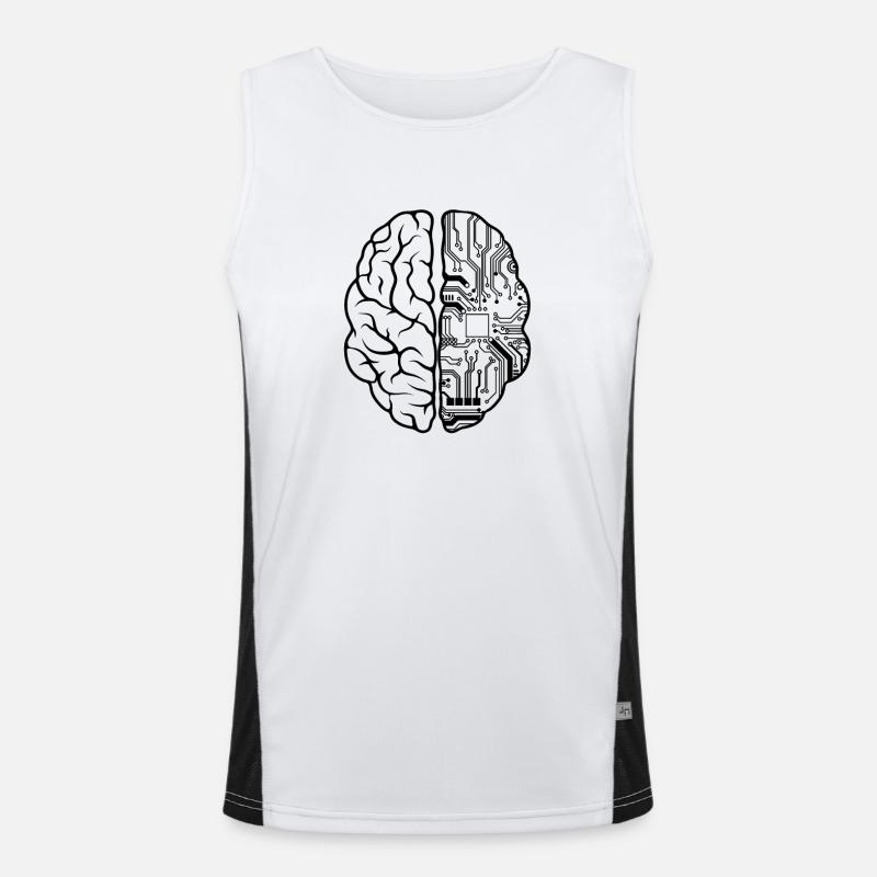Programmer Coder - Developer Programming Brain Fun Men's Functional Contrast Tank Top 