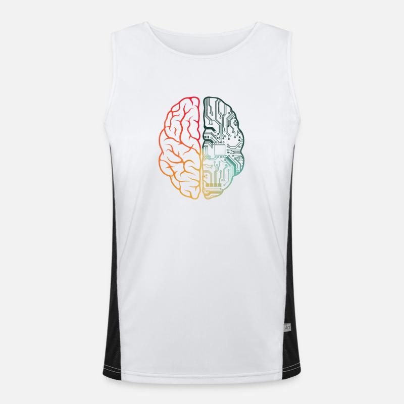 Programmer Coding - Developer Programming Brain Men's Functional Contrast Tank Top 