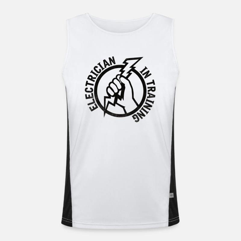 Electrician Electrical Engineering Training Electronics - Men's Functional Contrast Tank Top  - white/black