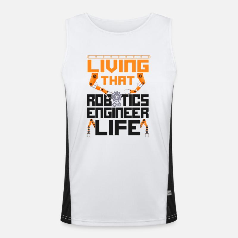Robot Robotics Engineer Vintage Funktionelles Kontrast-Tank Top für Männer 