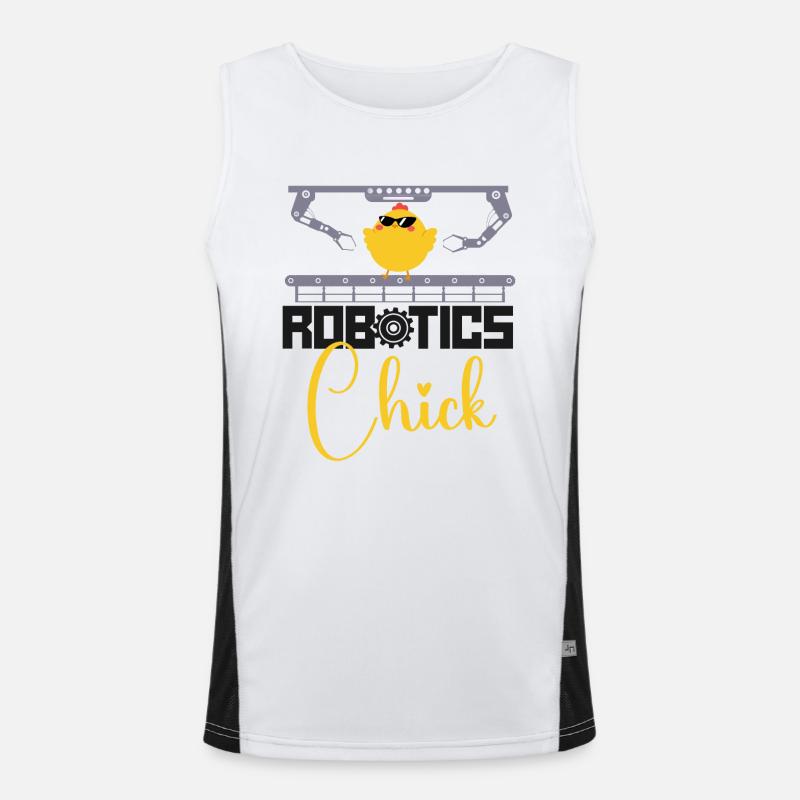 Robot Robotics Engineer Cool - Men's Functional Contrast Tank Top  - white/black