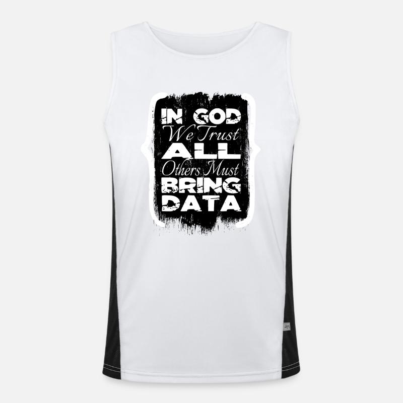 bday programming language computer science - Men's Functional Contrast Tank Top  - white/black