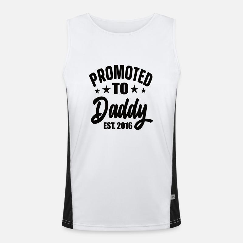 Promoted To Daddy Est 2016 Funktionelles Kontrast-Tank Top für Männer 