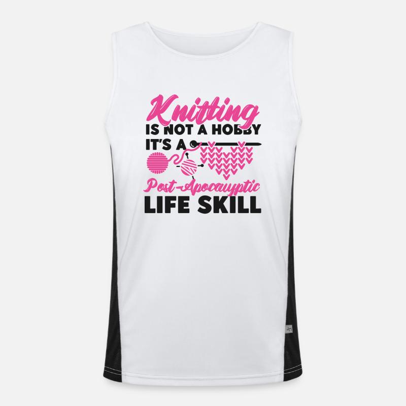 Knitting Knitter Knitting Is Not A Men's Functional Contrast Tank Top 