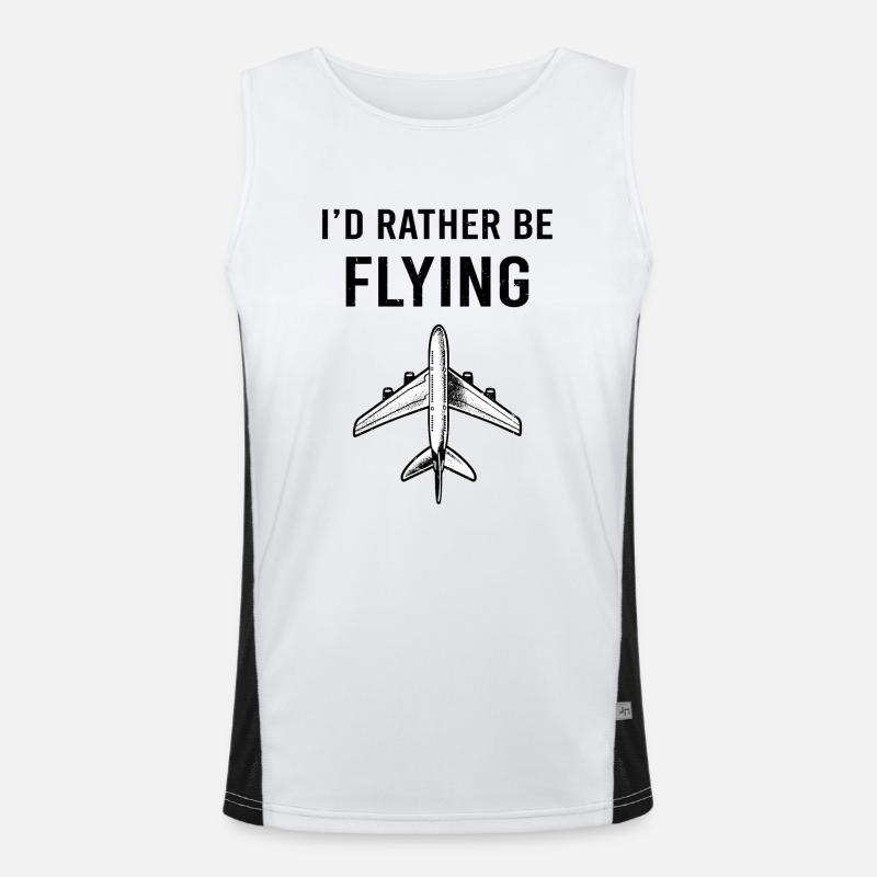 Pilot I'd Rather Be Flying Men's Functional Contrast Tank Top 