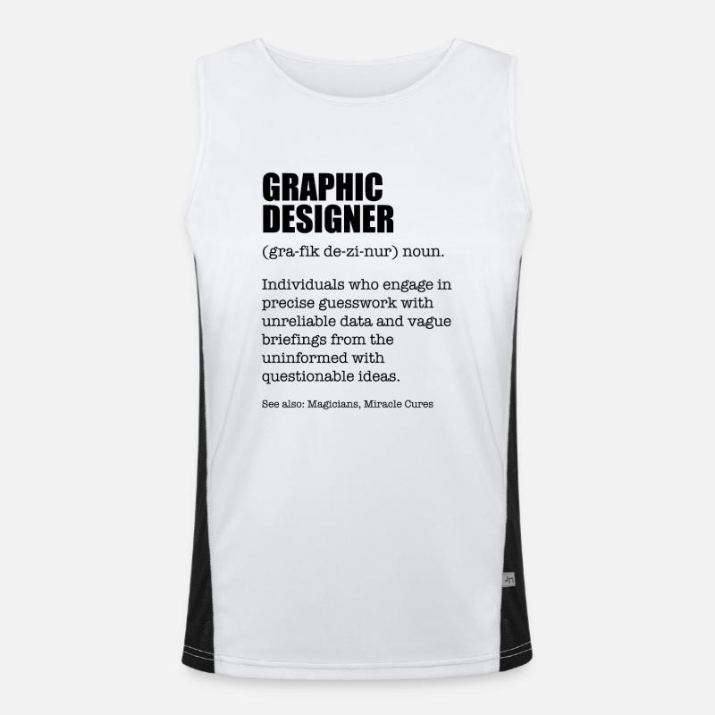 Graphic Designer Funny Dictionary Definition Funktionelles Kontrast-Tank Top für Männer 