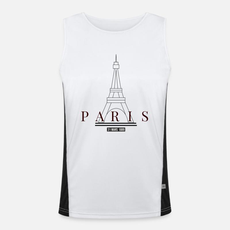 Conception de la Tour Eiffel Débardeur respirant contrasté Homme 