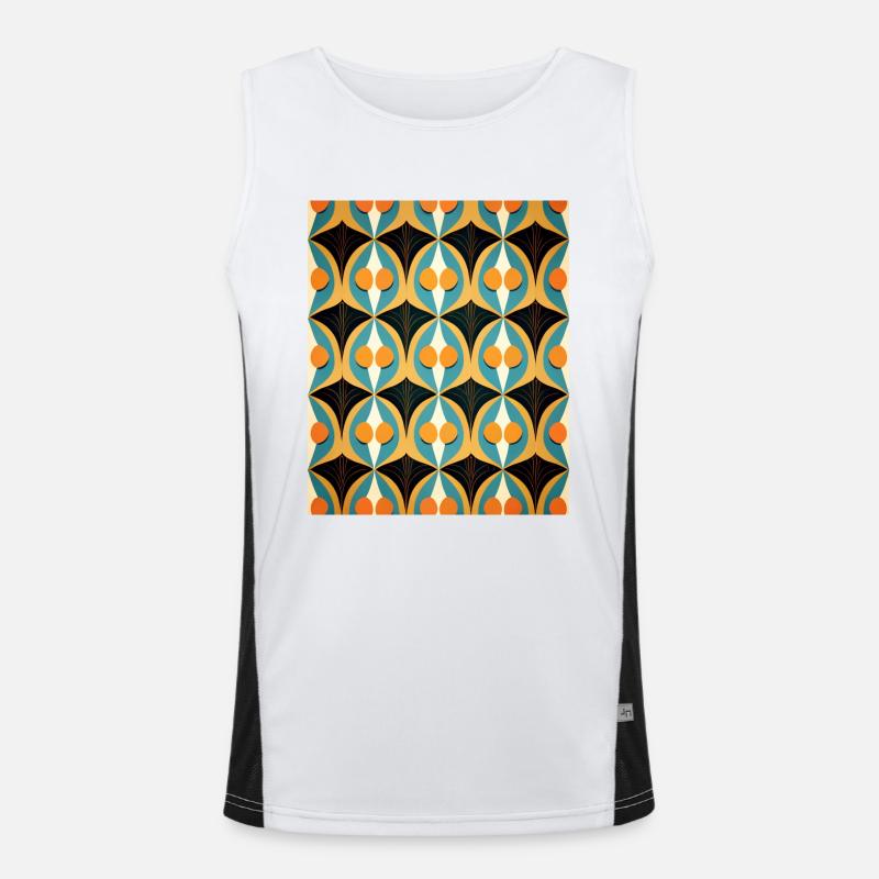 Retro-Muster Funktionelles Kontrast-Tank Top für Männer 