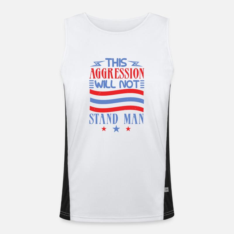 THIS AGGRESSION WILL NOT STAND MAN Men's Functional Contrast Tank Top 