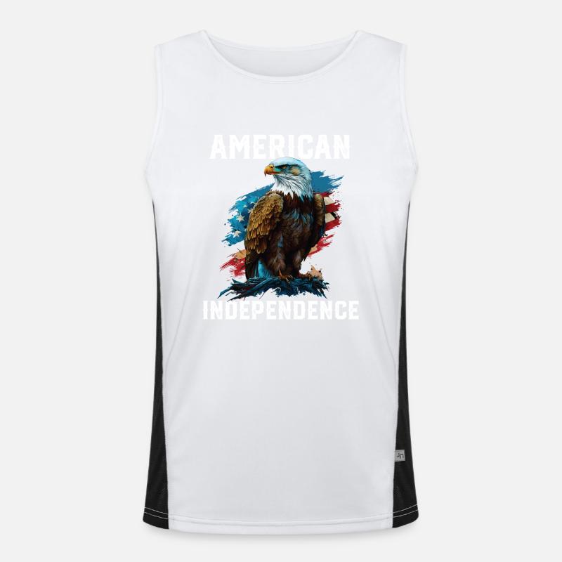 American Independence American Bald Eagle 4th of Funktionelles Kontrast-Tank Top für Männer 
