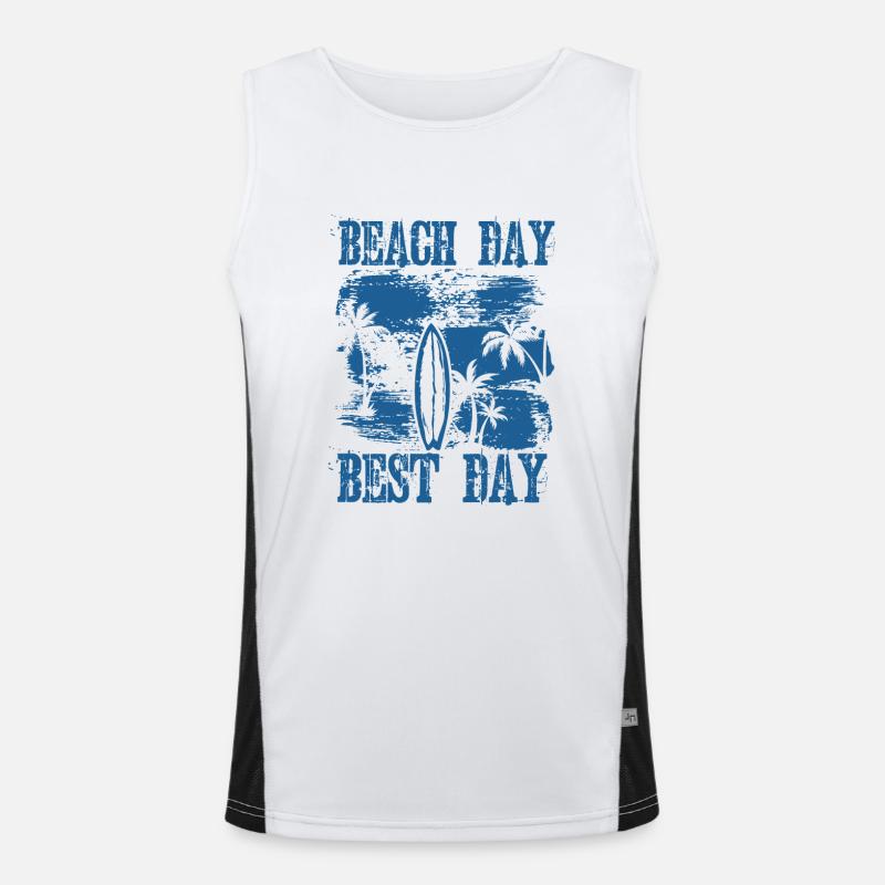 BEACH DAY BESTER TAG Funktionelles Kontrast-Tank Top für Männer 