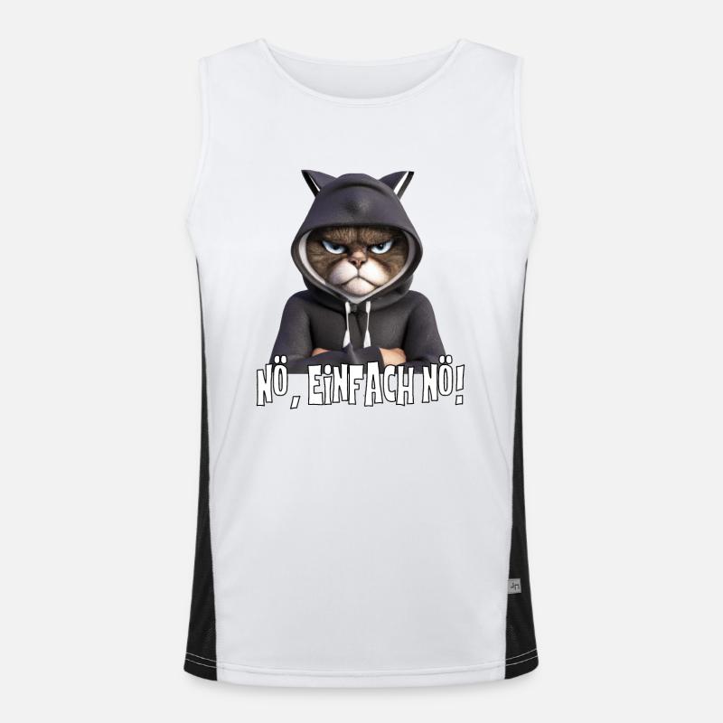Katzen Ironie Sarkasmus Fun Spruch Lustig Funktionelles Kontrast-Tank Top für Männer 