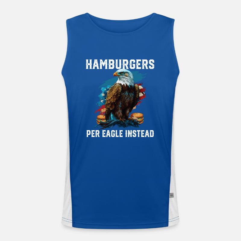 Hamburgers Per Eagle Instead Patriotic USA Flag Funktionelles Kontrast-Tank Top für Männer 