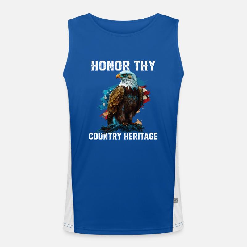 Honor Thy Country Heritage American Bald Eagle Funktionelles Kontrast-Tank Top für Männer 