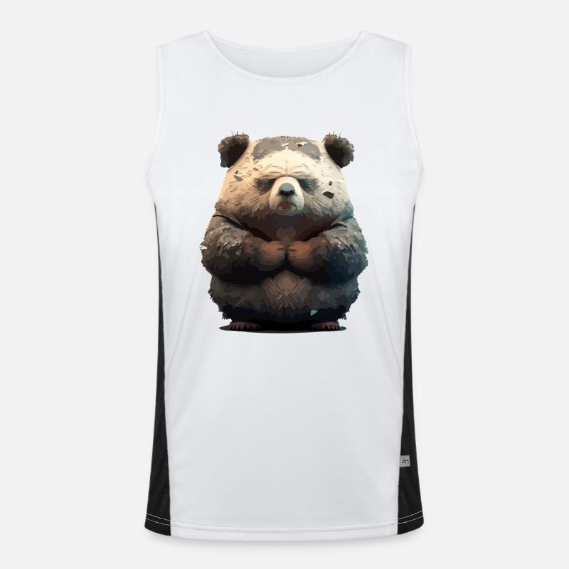 Bako the grumpy bear Men's Functional Contrast Tank Top 