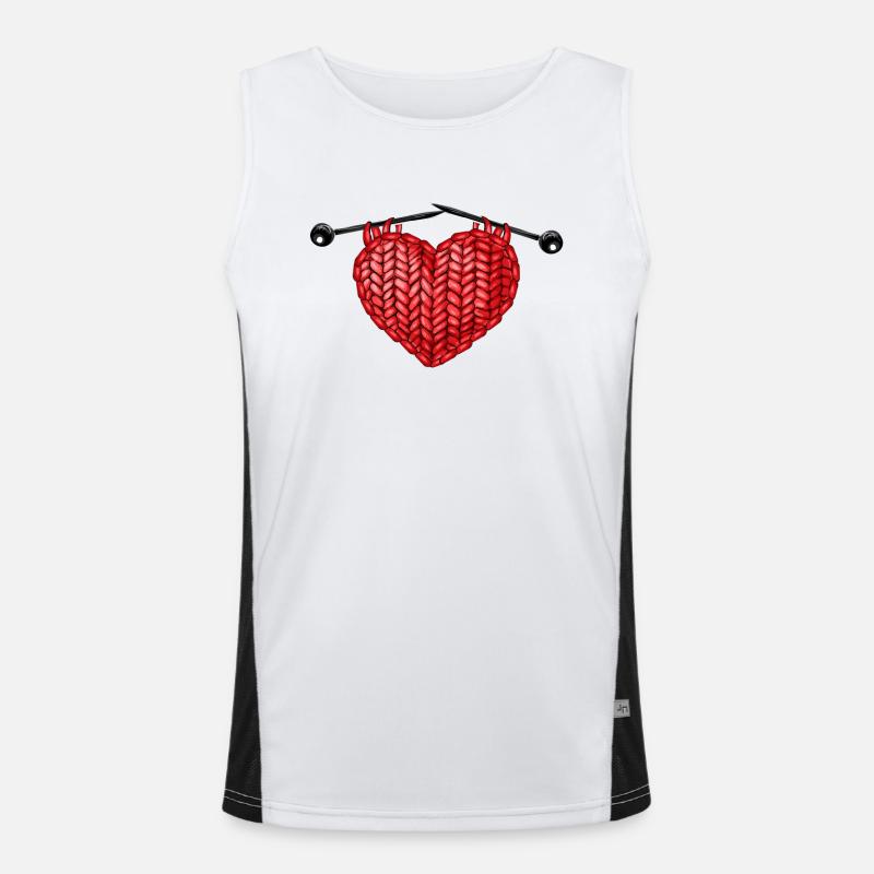 Knitting Knitter Heart Knitting Funktionelles Kontrast-Tank Top für Männer 