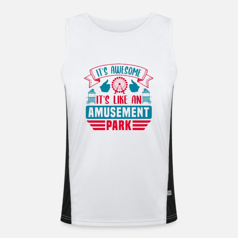 C’EST GÉNIAL C’EST COMME UN PARC D’ATTRACTIONS Débardeur respirant contrasté Homme 