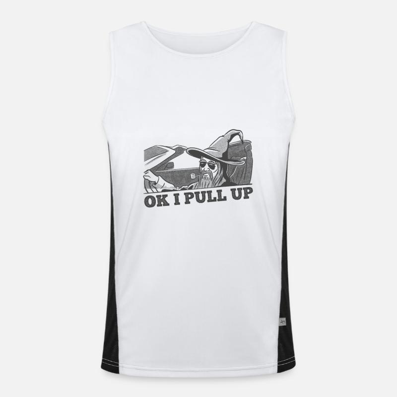 Ok I Pull Up Capybara Wizard Men's Functional Contrast Tank Top 