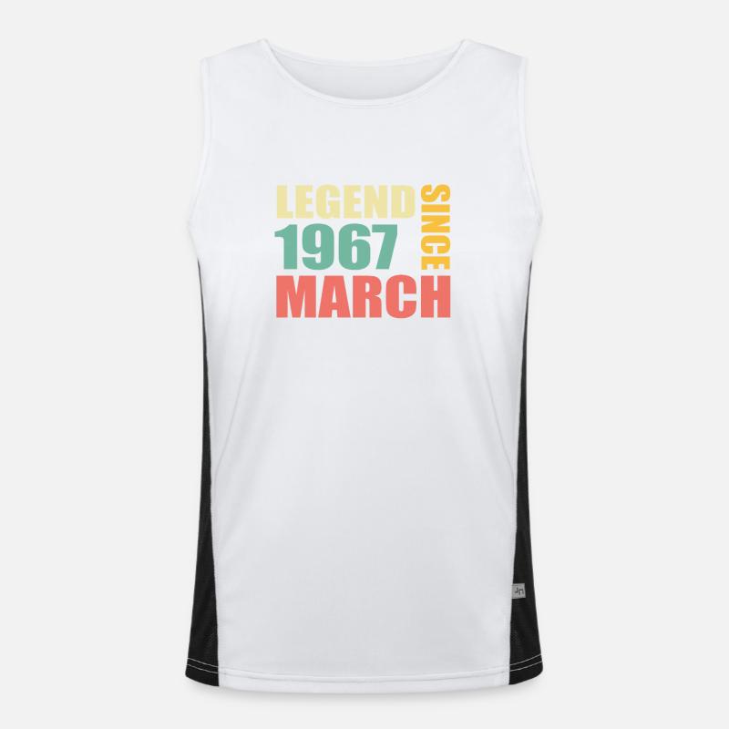 56th birthday March Born 1967 Gift idea Men's Functional Contrast Tank Top 