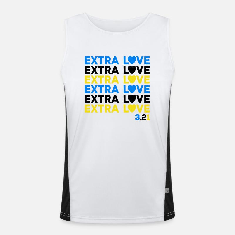 Down Syndrome Extra Chromosomes Extra Love Men's Functional Contrast Tank Top 