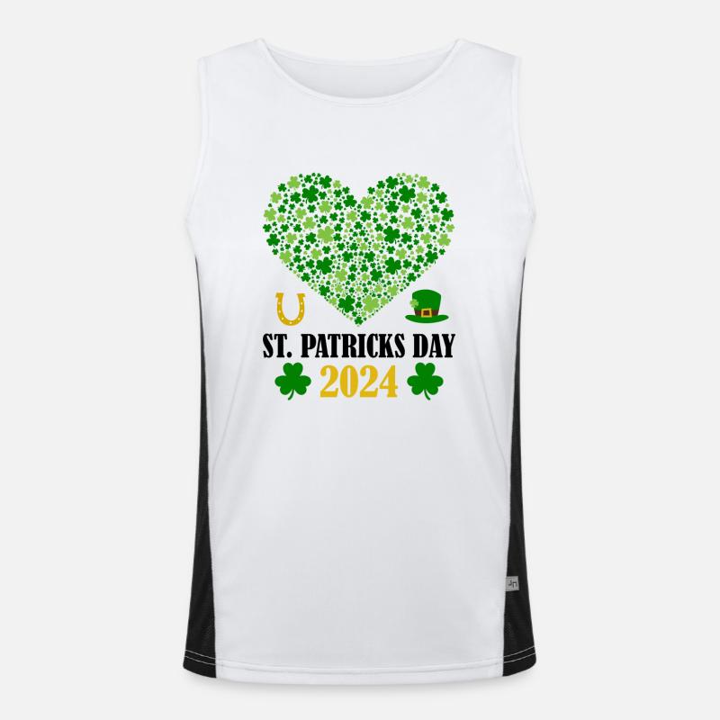 Accessoires de la Saint-Patrick Irlande Shamrock Décoration Débardeur respirant contrasté Homme 