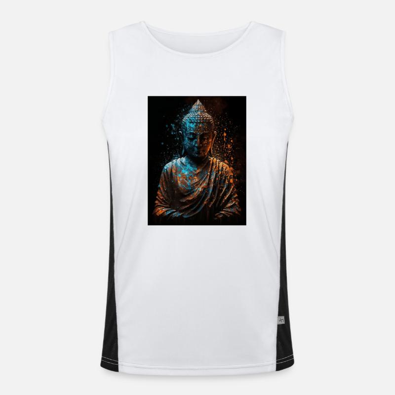 Statue abstraite paisible de Bouddha Débardeur respirant contrasté Homme 