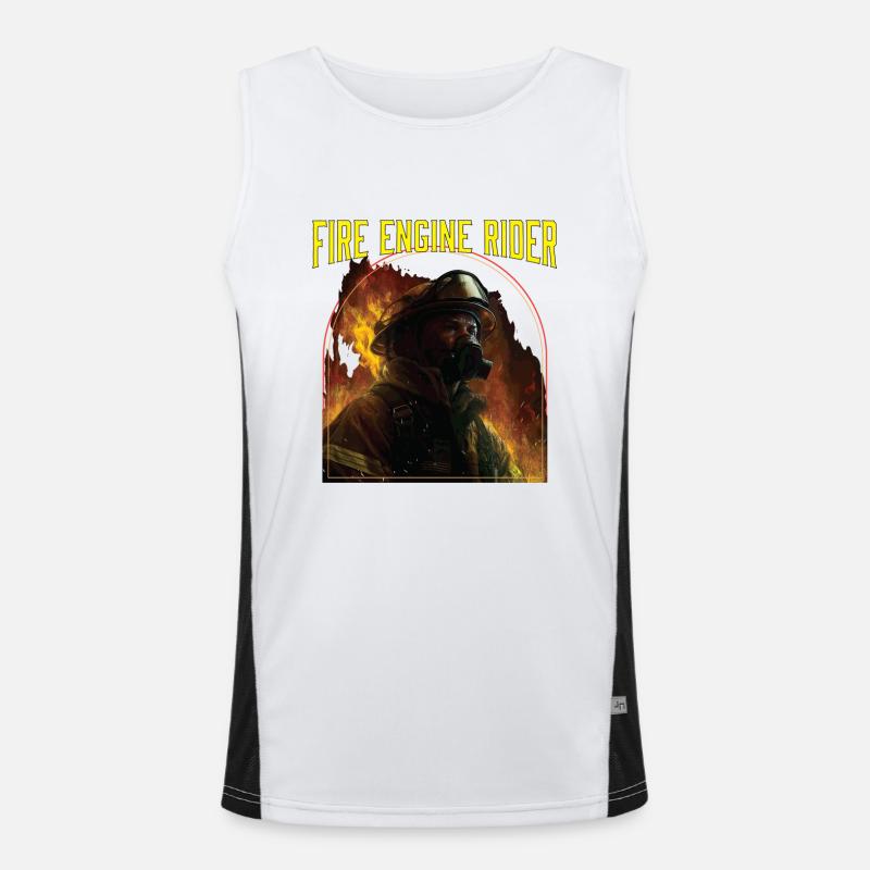 Fire Engine Rider Fire Rescue Firefighting Funktionelles Kontrast-Tank Top für Männer 