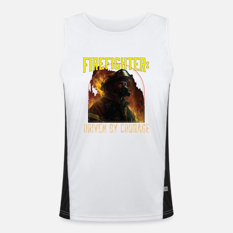 Firefighter: Driven by Courage Firefighting Funktionelles Kontrast-Tank Top für Männer 