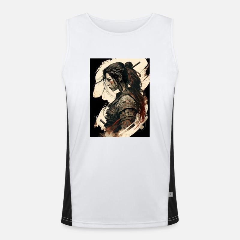 Samurai-Kriegerin Funktionelles Kontrast-Tank Top für Männer 