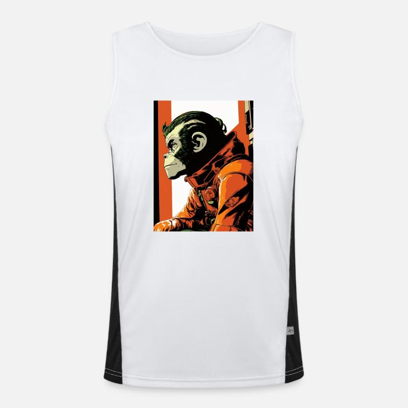 Affe Astronaut Pop Art Funktionelles Kontrast-Tank Top für Männer 