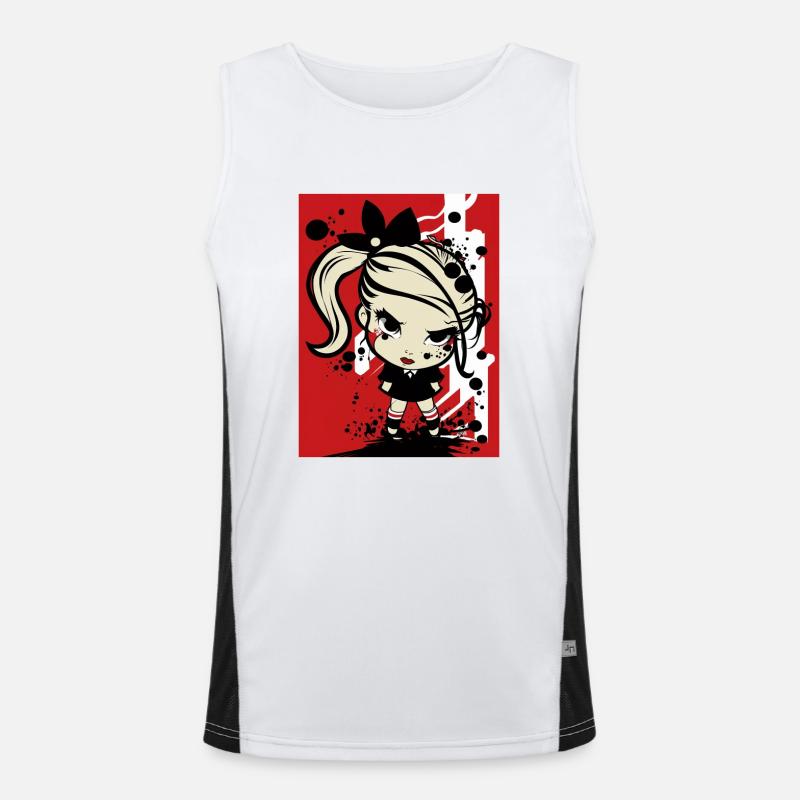 Pop-Art-Rebellenmädchen Funktionelles Kontrast-Tank Top für Männer 