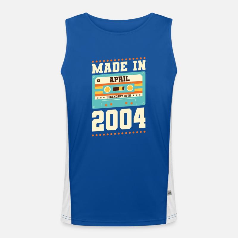 19th birthday April Born 2004 Gift idea Men's Functional Contrast Tank Top 