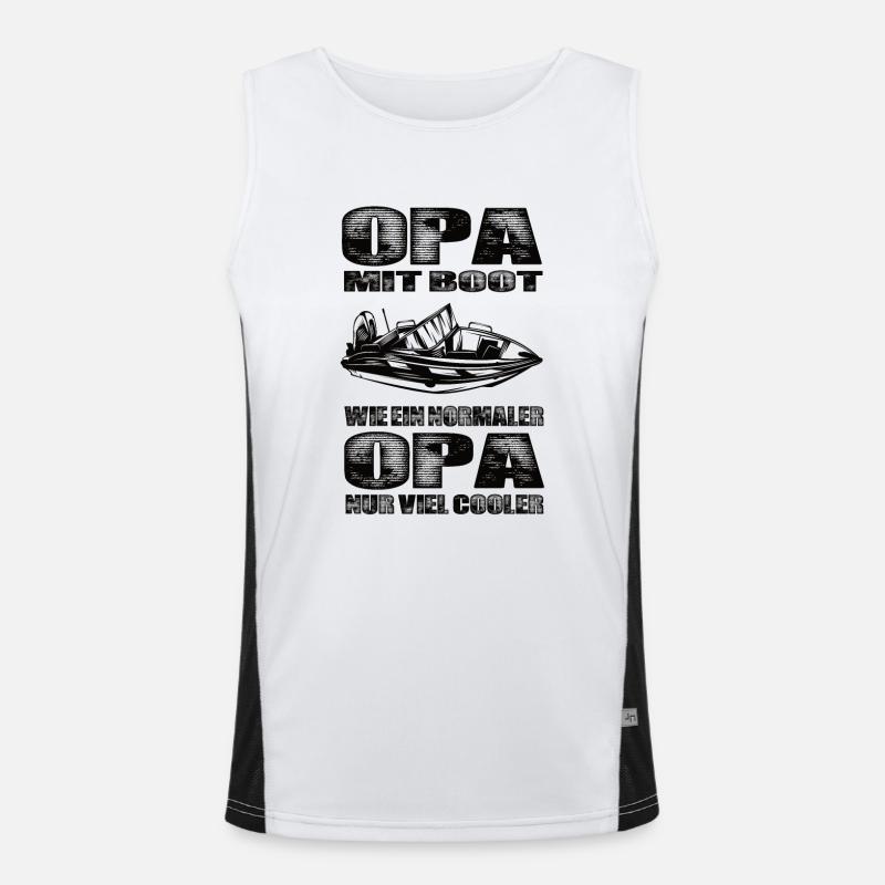 Opa Mit Boot Wie Ein Normaler Opa Nur Cooler Funktionelles Kontrast-Tank Top für Männer 