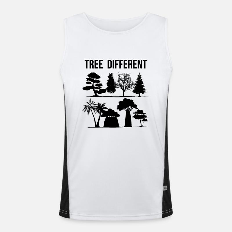 Tree Different - sei anders - sei du selbst - Funktionelles Kontrast-Tank Top für Männer  - Weiß/Schwarz
