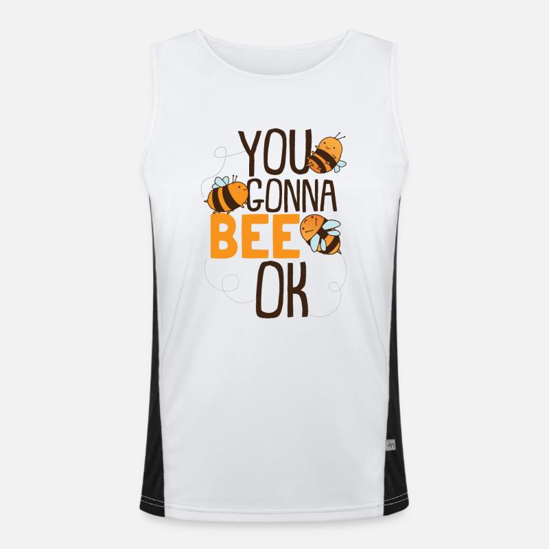 Biene Kinder Hummel Honigbiene Funktionelles Kontrast-Tank Top für Männer 